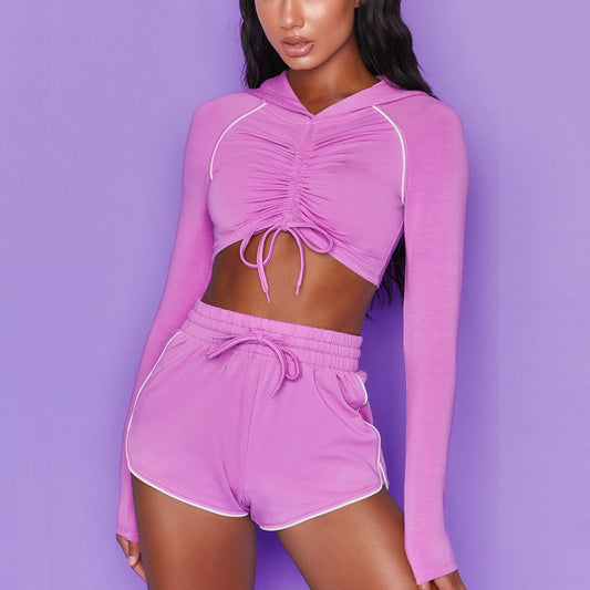 Women's Long Sleeve Fitness Tracksuit — Yoga & Gym Sport Set