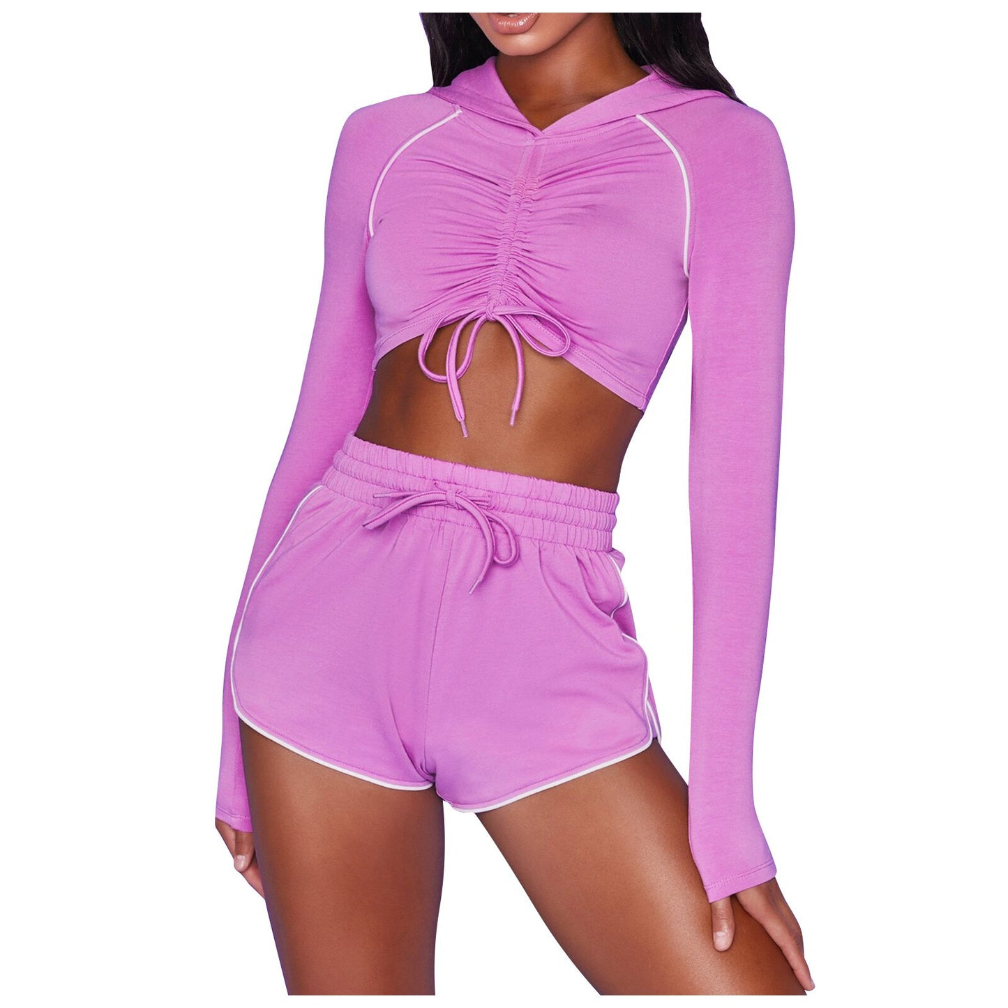 Women's Long Sleeve Fitness Tracksuit — Yoga & Gym Sport Set